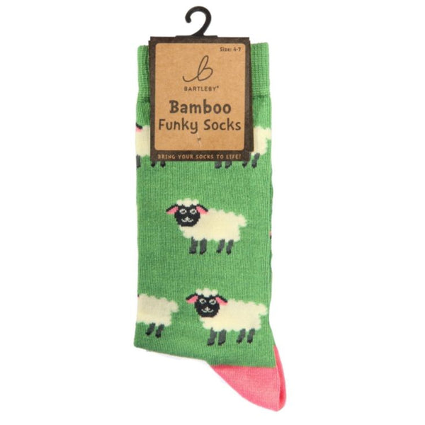Bartleby Ladies Funky Bamboo Socks - Country Sheep