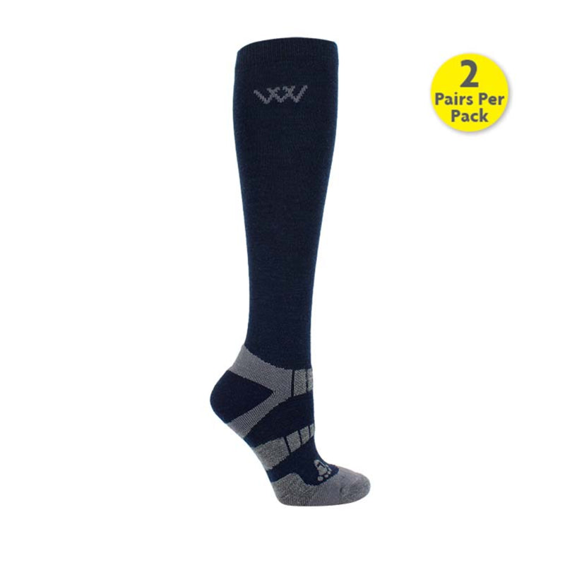 Woof Wear Winter Riding Socks - Navy/Grey