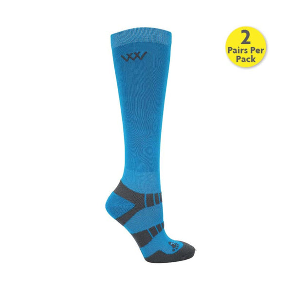 Woof Wear Young Rider Pro Socks - Turquoise/Grey