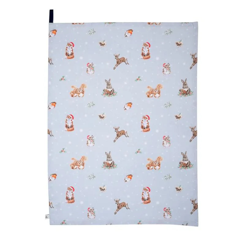Wrendale Animal Tea Towel - Winter Woodland