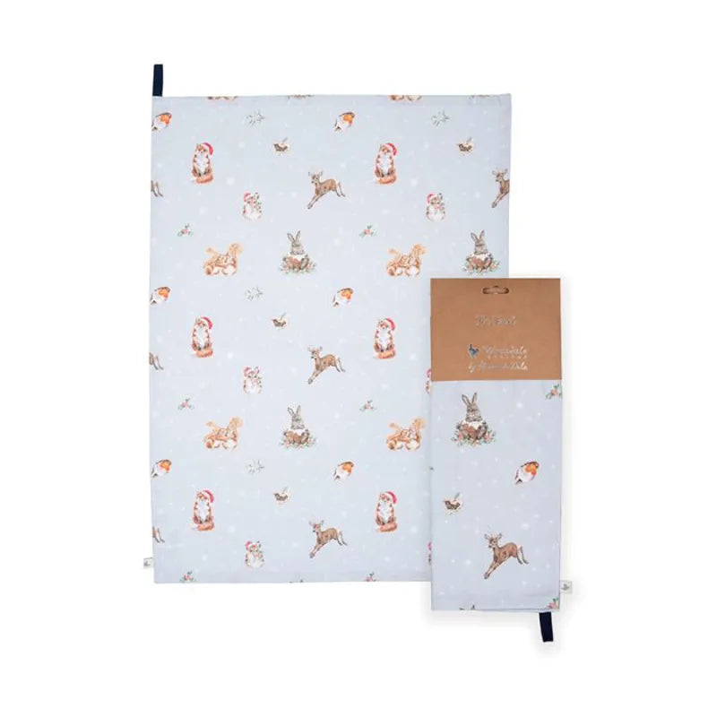 Wrendale Animal Tea Towel - Winter Woodland