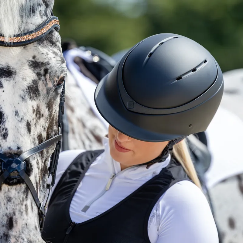 Charles Owen Luna Peaked Shell - Black Matte-1