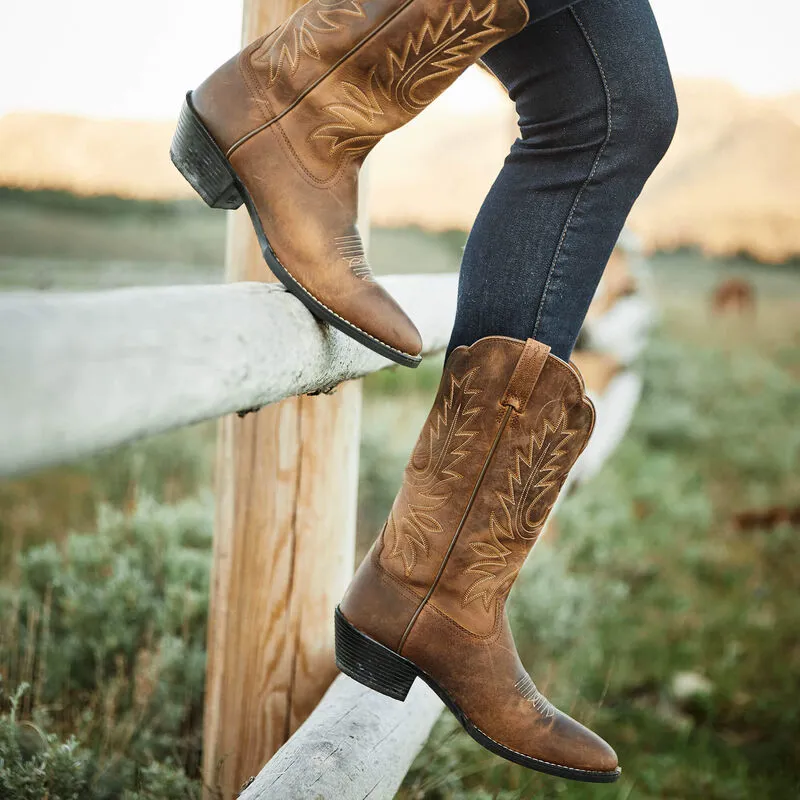 Ariat Womans Heritage Western R Toe Boot - Brown-1