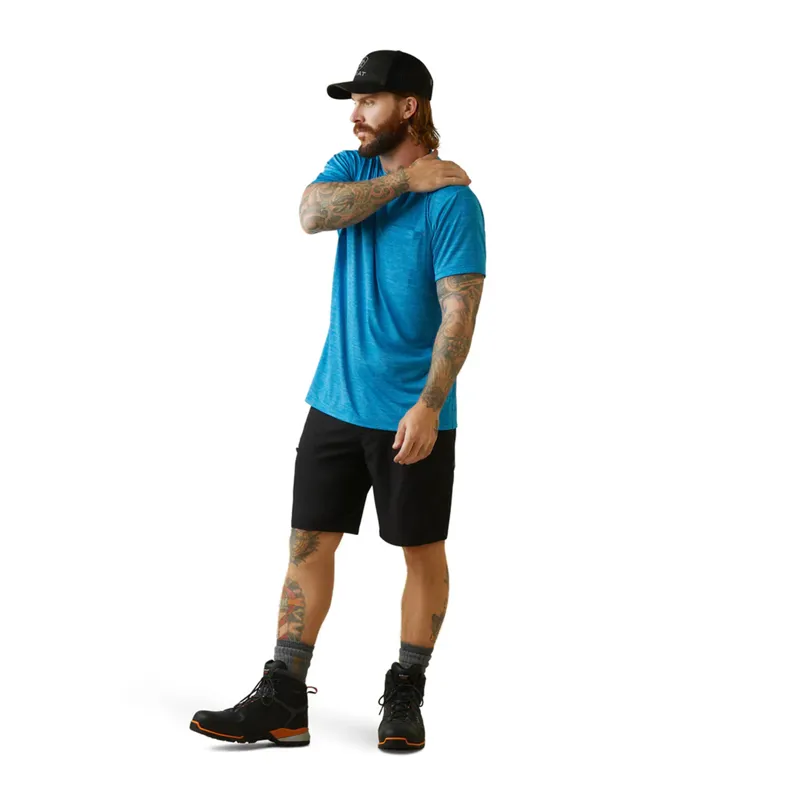 Ariat Mens Rebar Evolution Athletic Fit Tee - Scuba Blue-1