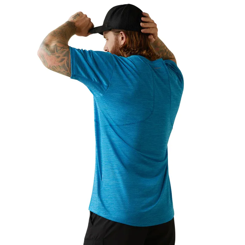 Ariat Mens Rebar Evolution Athletic Fit Tee - Scuba Blue-3