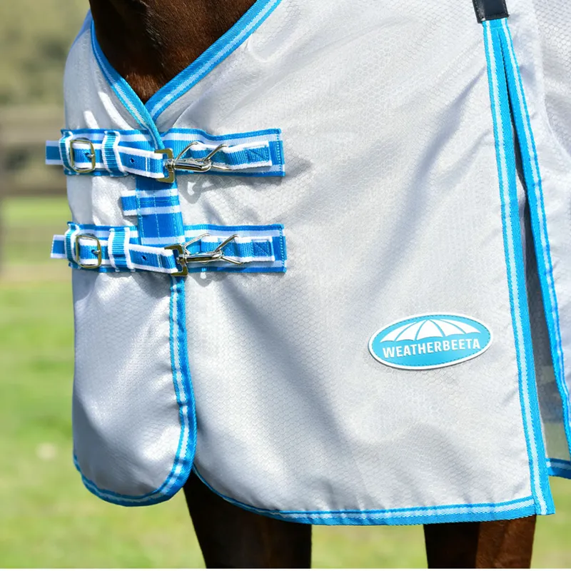 WeatherBeeta ComFiTec Hexi Shield Combo Fly Rug - Silver/Teal-1