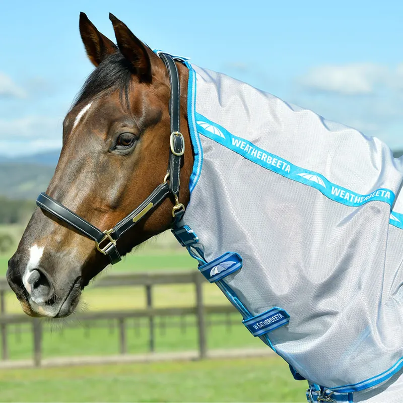 WeatherBeeta ComFiTec Hexi Shield Combo Fly Rug - Silver/Teal-2