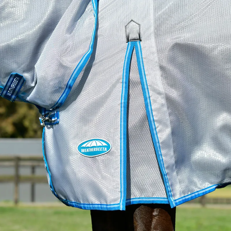 WeatherBeeta ComFiTec Hexi Shield Combo Fly Rug - Silver/Teal-4