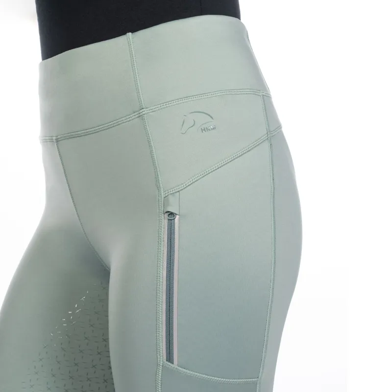 HKM Ladies Harbour Island Full Seat Riding Leggings - Sage-5