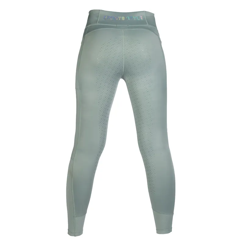 HKM Ladies Harbour Island Full Seat Riding Leggings - Sage-1