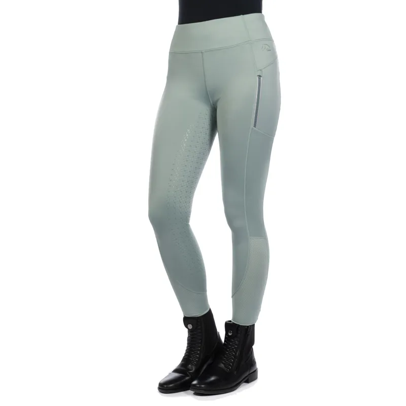 HKM Ladies Harbour Island Full Seat Riding Leggings - Sage-2