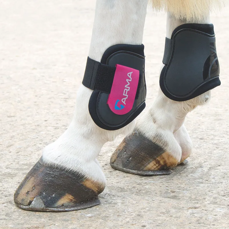 ARMA Fetlock Boots - Black/Raspberry-1