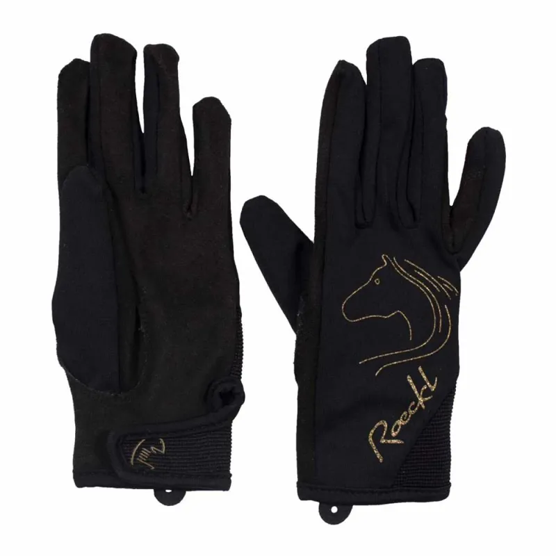 Roeckl Teenies Tryon Gloves - Black/Gold-1