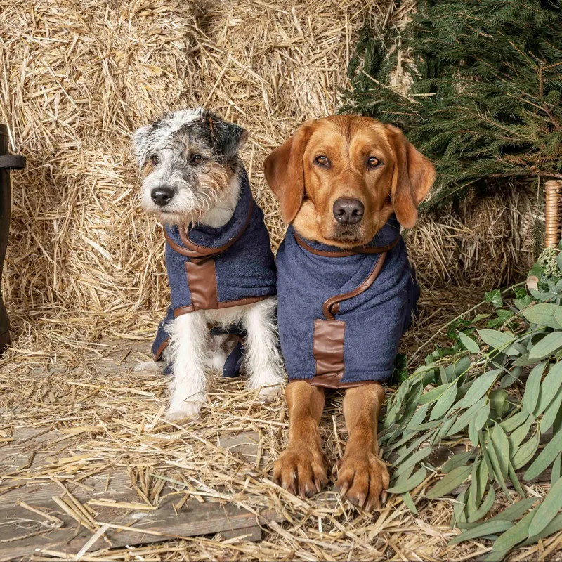 Ruff and Tumble Country Dog Drying Coat - French Navy-2
