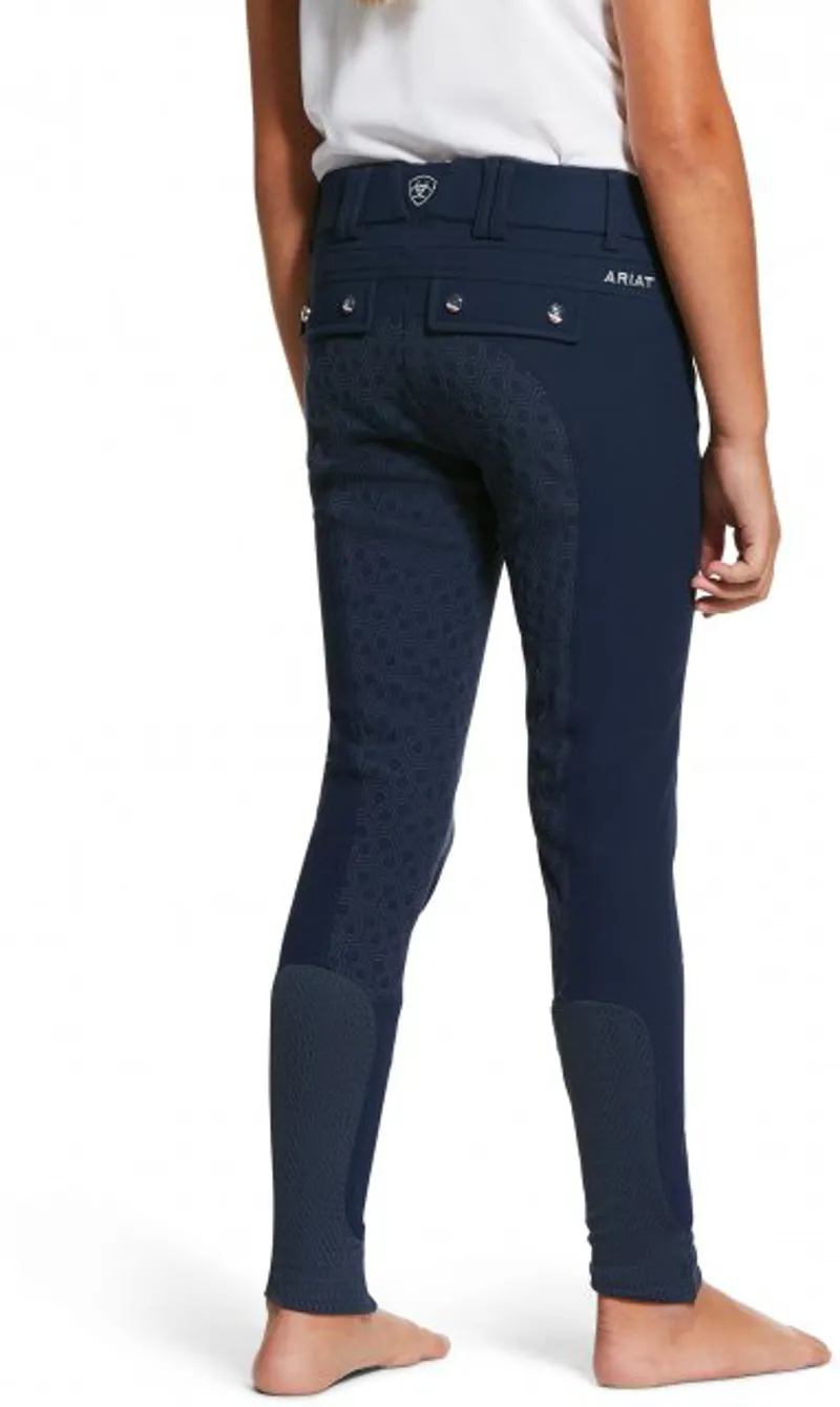Ariat Youth Tri Factor Grip Full Seat Breech - Navy-1