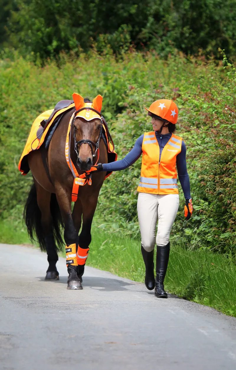 Shires Equi-Flector Fly Veil - Orange-1