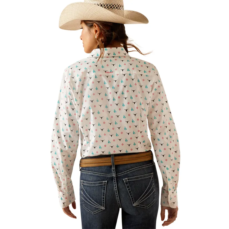 Ariat Ladies Kirby Shirt - Steer Garden-1