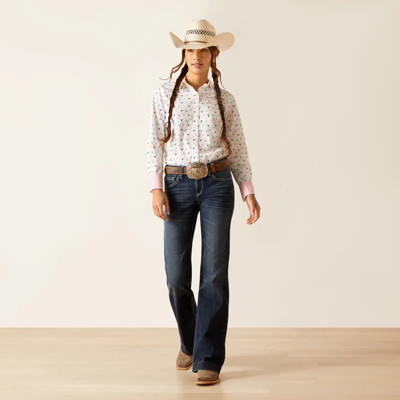Ariat Ladies Kirby Shirt - Steer Garden-3