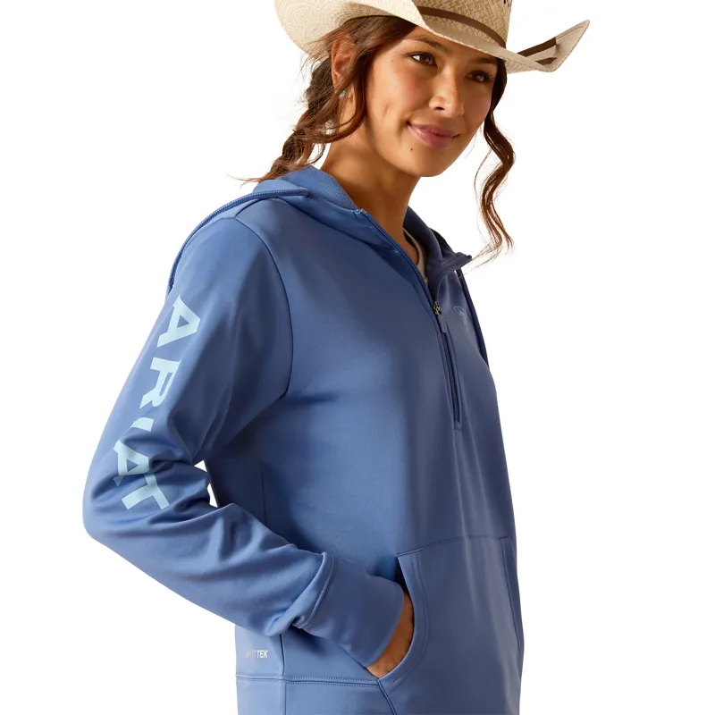 Ariat Ladies Tek Hoodie 1/2 Zip - Dutch Blue-2