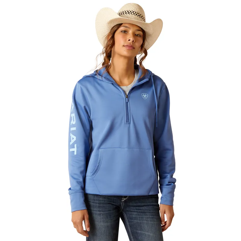Ariat Ladies Tek Hoodie 1/2 Zip - Dutch Blue