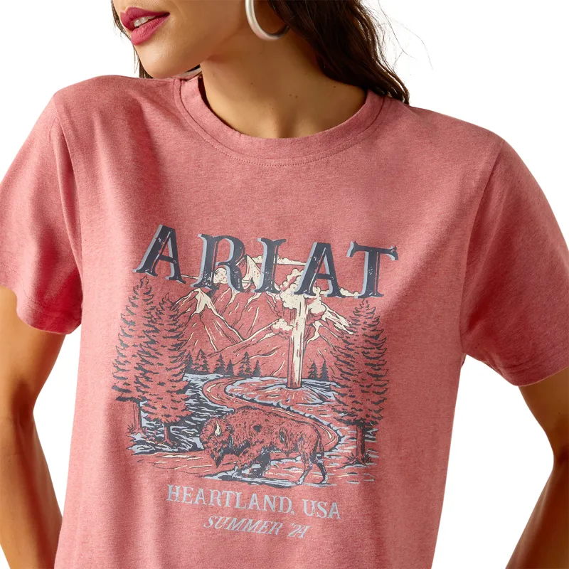 Ariat Ladies Souvenir T Shirt - Garnet Heather-2