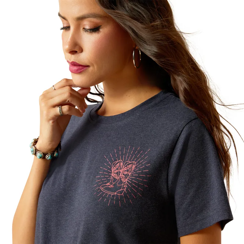 Ariat Ladies Genuine T Shirt - Admiralty Blue Heather-2