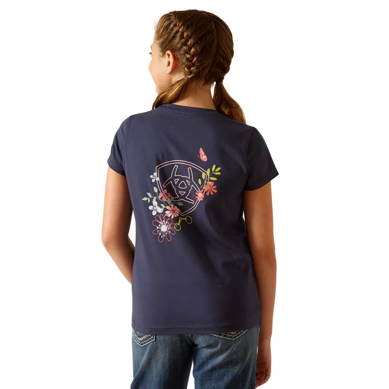 Ariat Youth Pretty Sheild T Shirt - Navy Eclipse-1