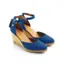 Fairfax and Favor Monaco Wedge - Porto Blue Suede