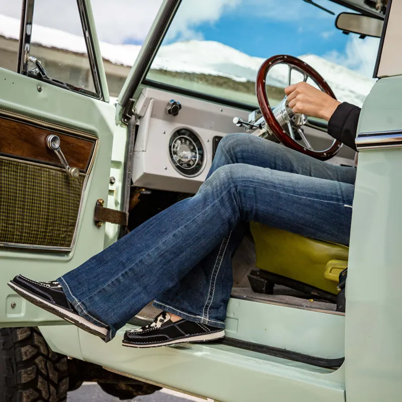 Ariat Ladies R.E.A.L Mid Rise Entwined Boot Cut Jean - Marine-5