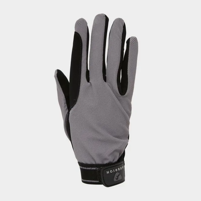 Aubrion Mesh Riding Gloves - Grey-1