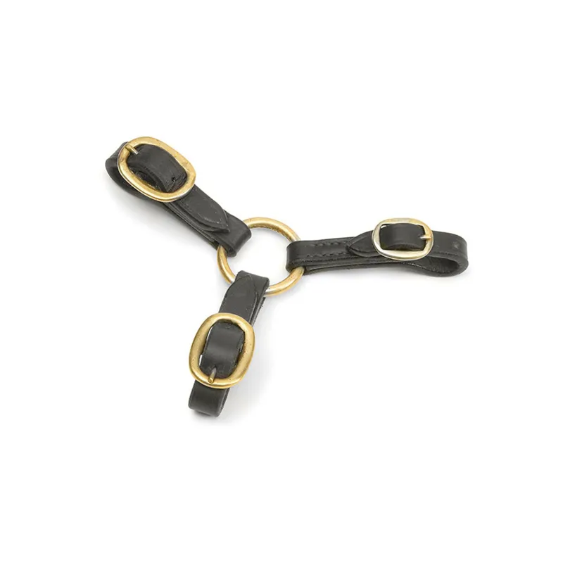 3045A Shires Three Way Leather Couplings Black