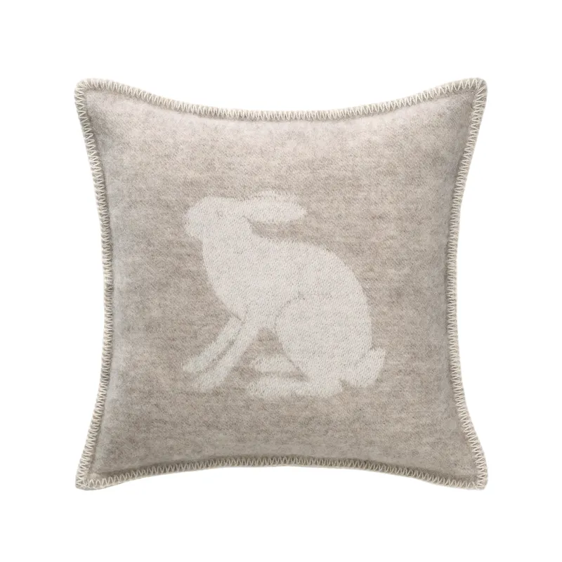 J.J. Textile Hare Wool Cushion Cover - Brown-1