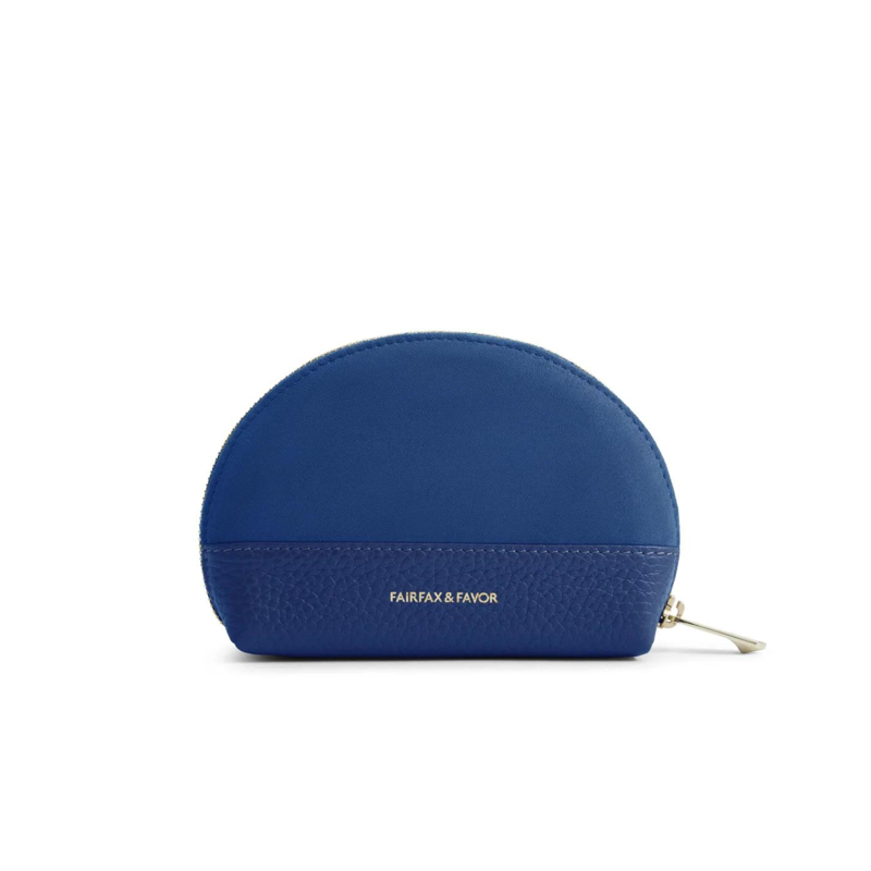 Fairfax and Favor Chiltern Coin Purse - Porto Blue Suede-1