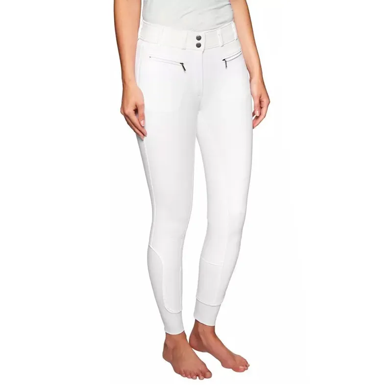 Derby House Elite Ladies High Waist Full Seat Breeches - White-1