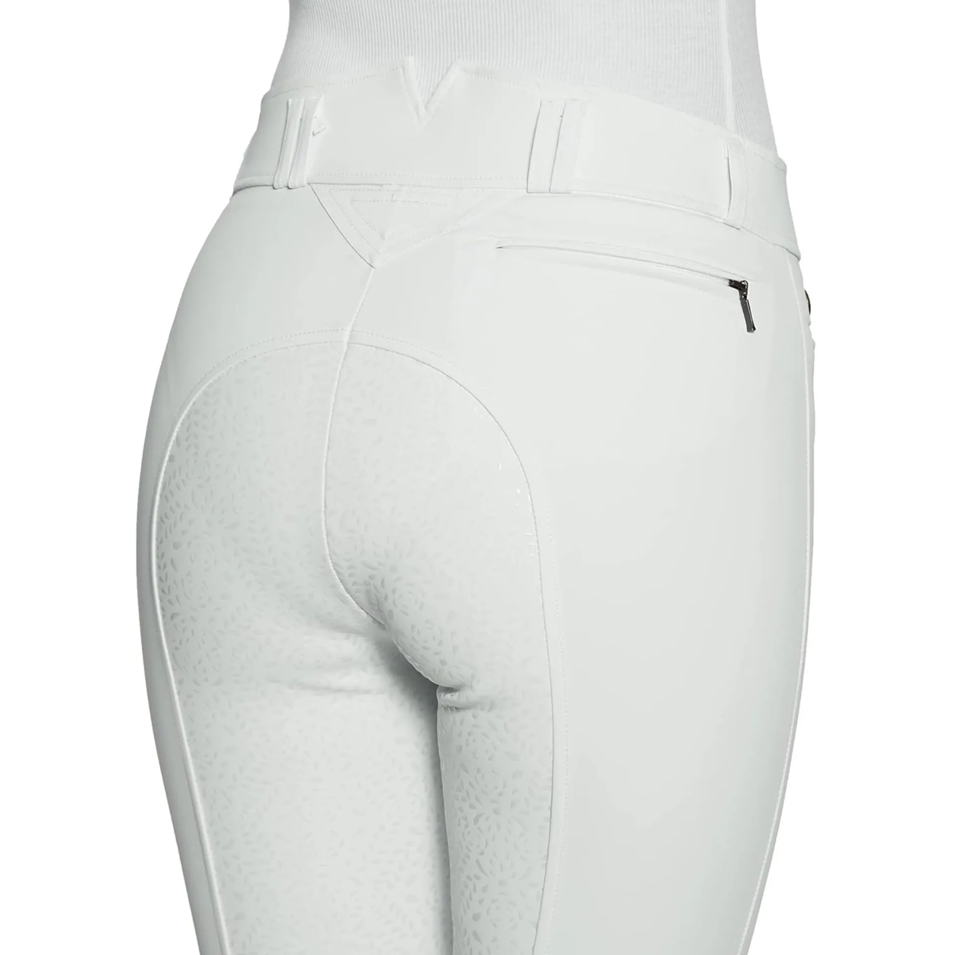Derby House Elite Ladies High Waisted Gel Full Seat Breeches White