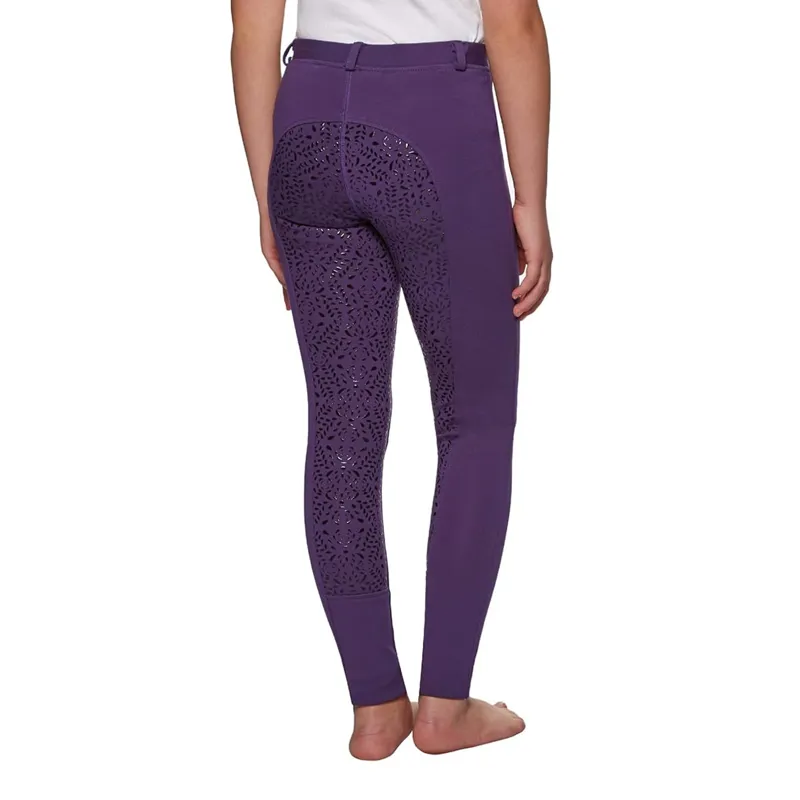Derby House Kids Gel Full Seat Riding Tights - Purple