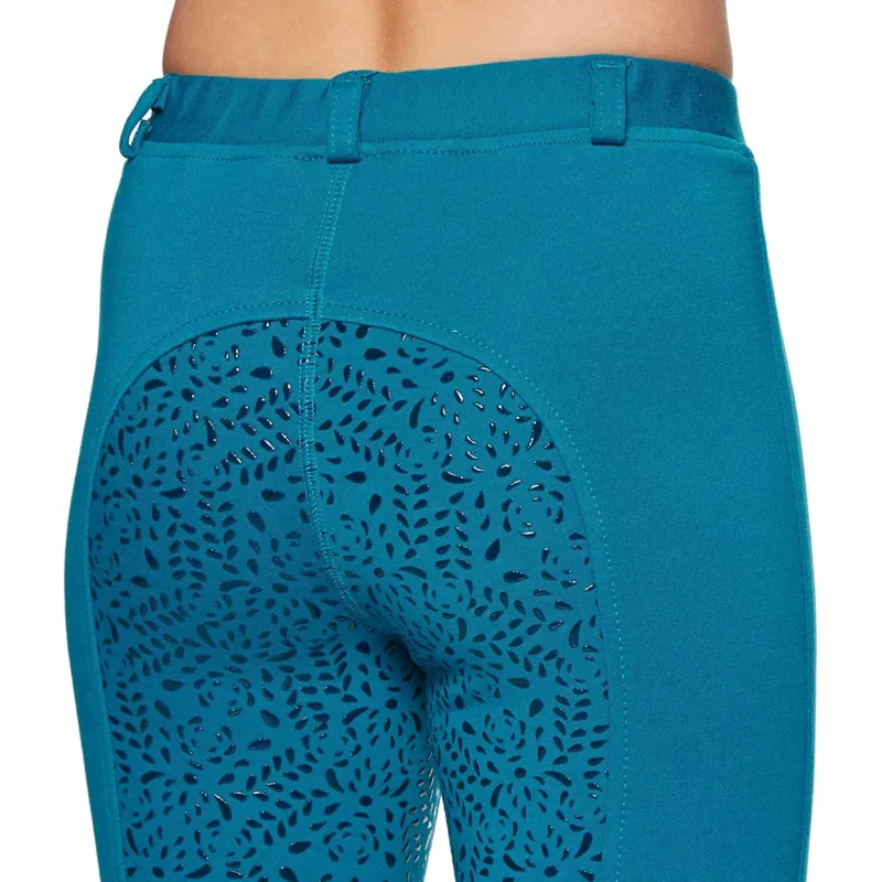 Derby House Kids Gel Full Seat Riding Tights - Teal-1