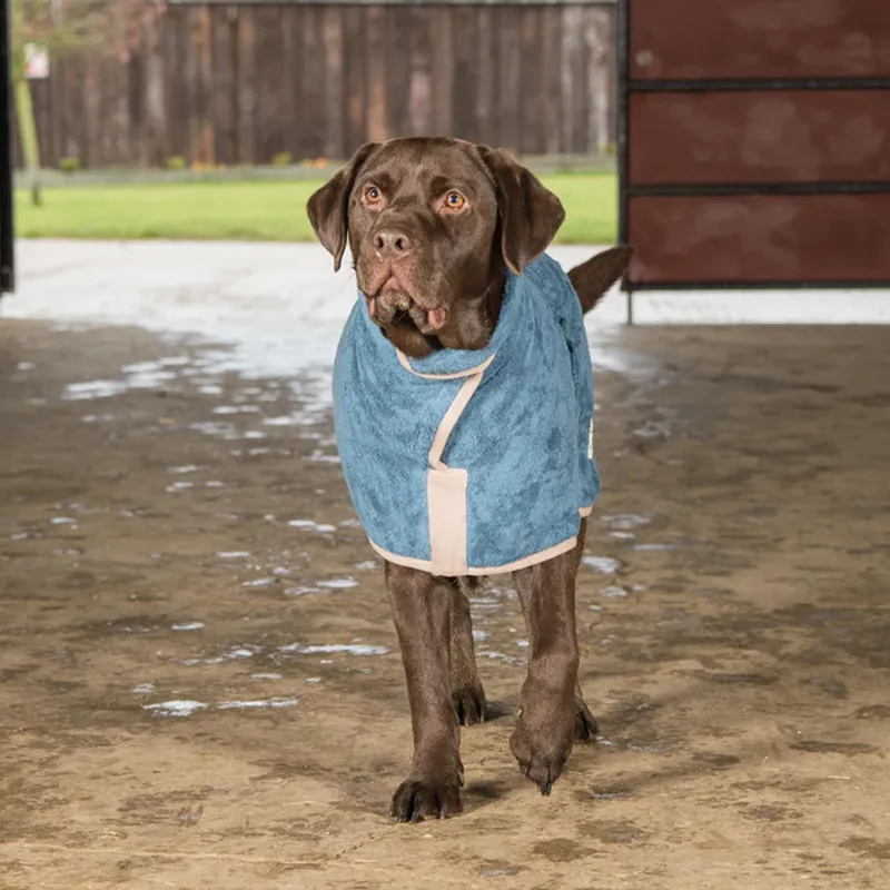 Ruff and Tumble Classic Dog Drying Coat - Blue-1
