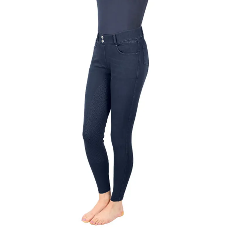 Hy Equestrian Elevate Mizs Denim Breeches - Dark Blue-2