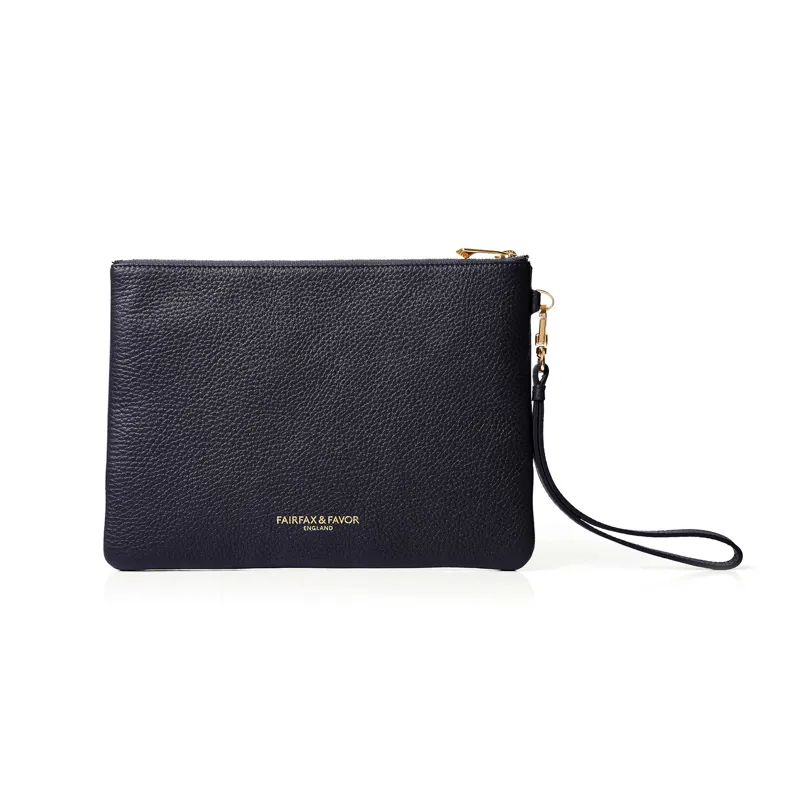Fairfax and Favor Highbury Clutch Bag - Navy Suede-1