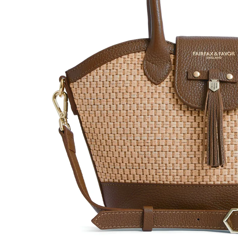 Fairfax and Favor Mini Basket Bag - Tan-4