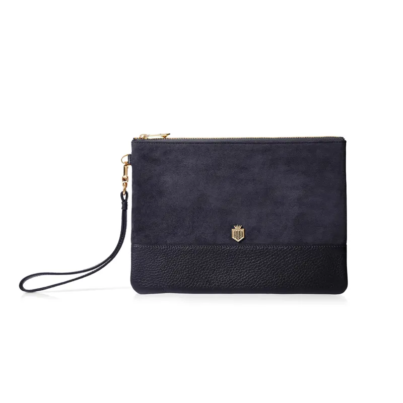 Fairfax and Favor Highbury Clutch Bag - Navy Suede
