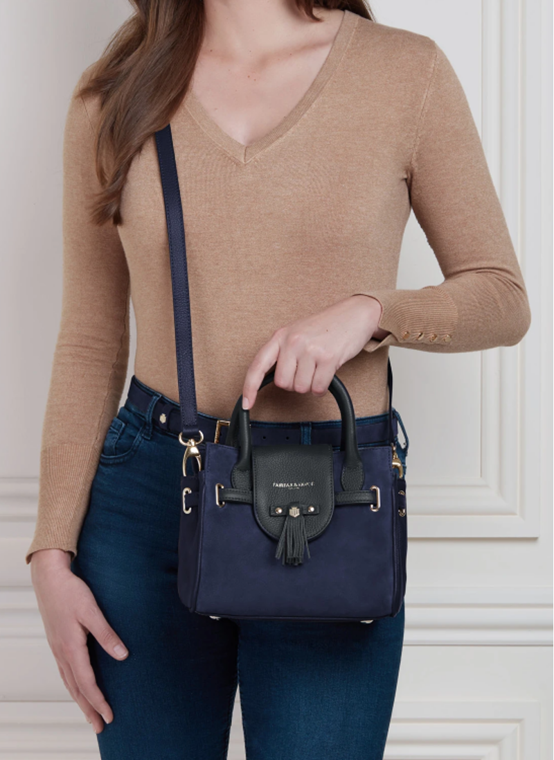 Fairfax and Favor Mini Windsor Handbag - Navy-2