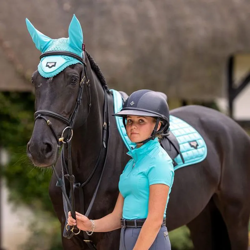 LeMieux Loire Satin Fly Hood - Azure-1