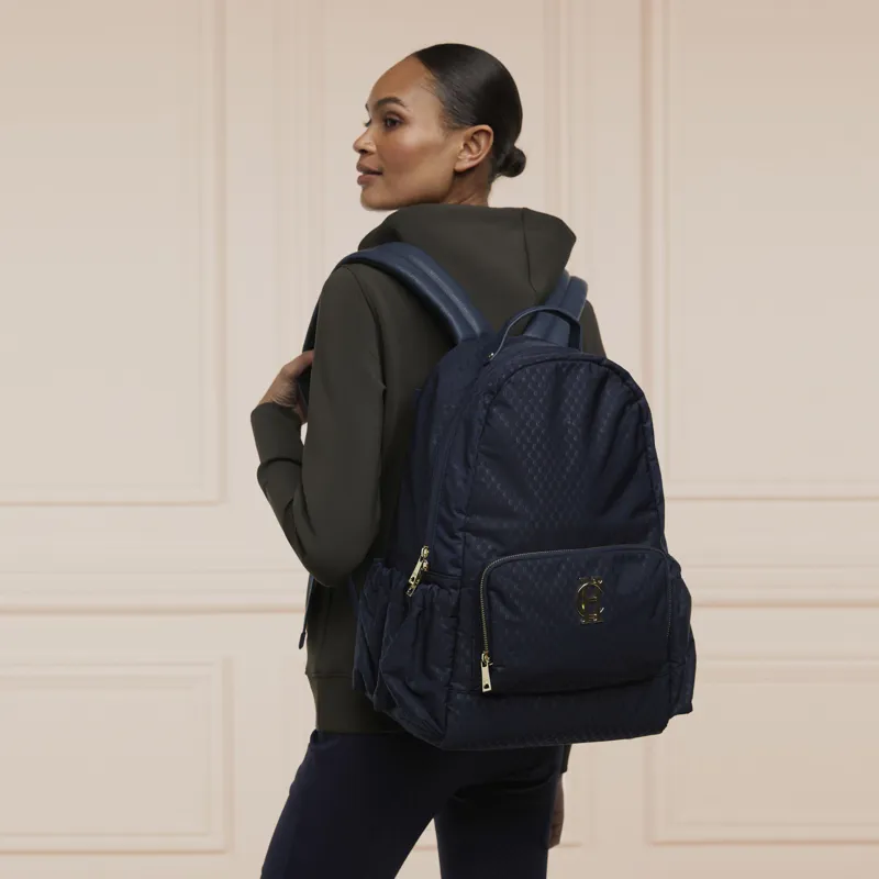 Holland Cooper Burghley Backpack - Navy Monogram-6