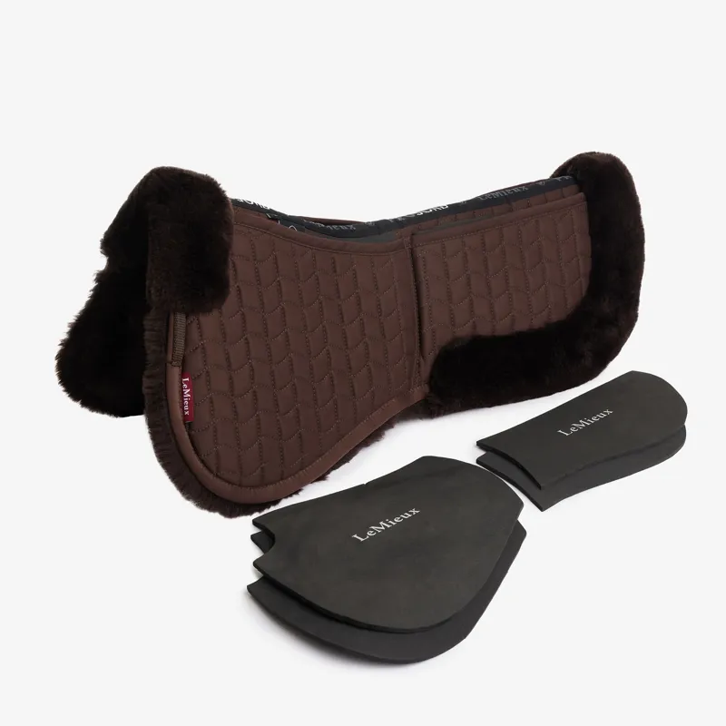 LeMieux Merino+ ProSorb 2 Pocket Half Pad - Brown/Brown