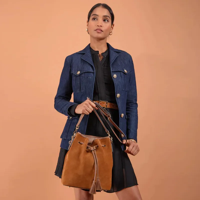 Fairfax and Favor Bibury Bucket Bag - Tan Suede-6