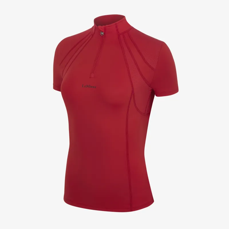 LeMieux Short Sleeve Mia Mesh Base Layer - Chilli-1