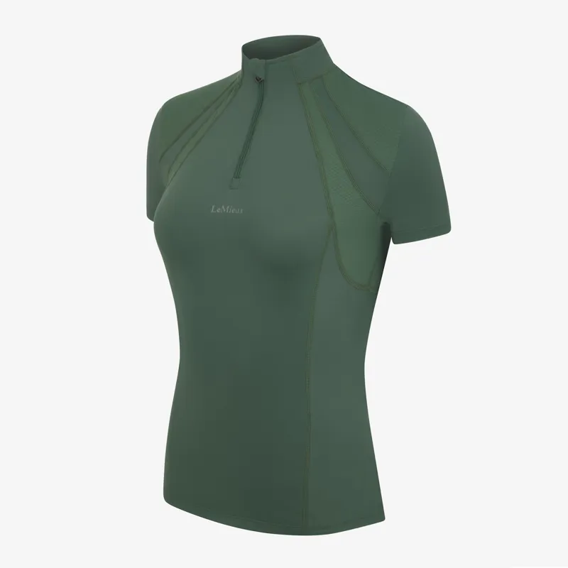 LeMieux Short Sleeve Mia Mesh Base Layer - Hunter Green-1
