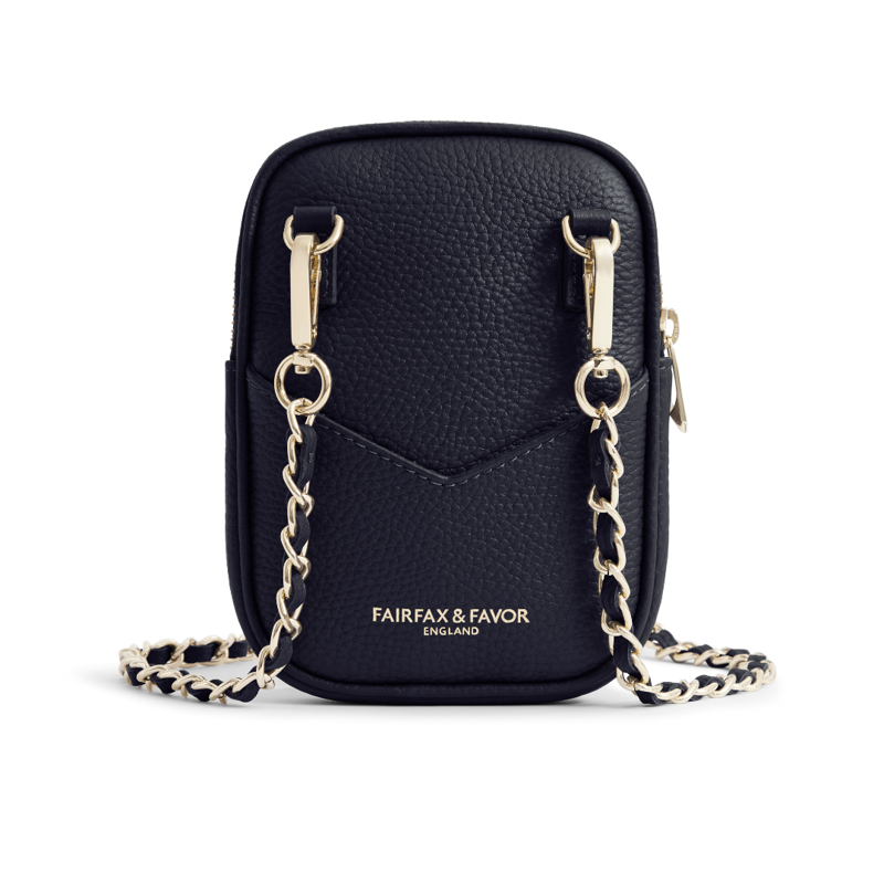 Fairfax and Favor Mini Finsbury Cross Body Bag - Navy Suede-1